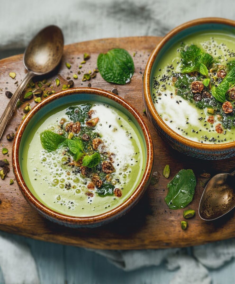 Velouté de kale et pistaches