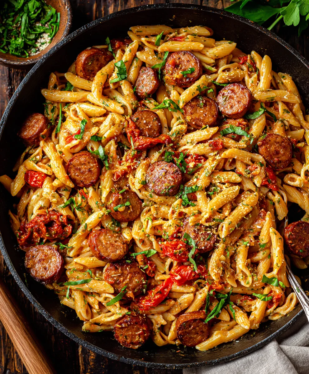 Recette Pâtes Saucisse de Bœuf Cajun Crémeuses & Faciles