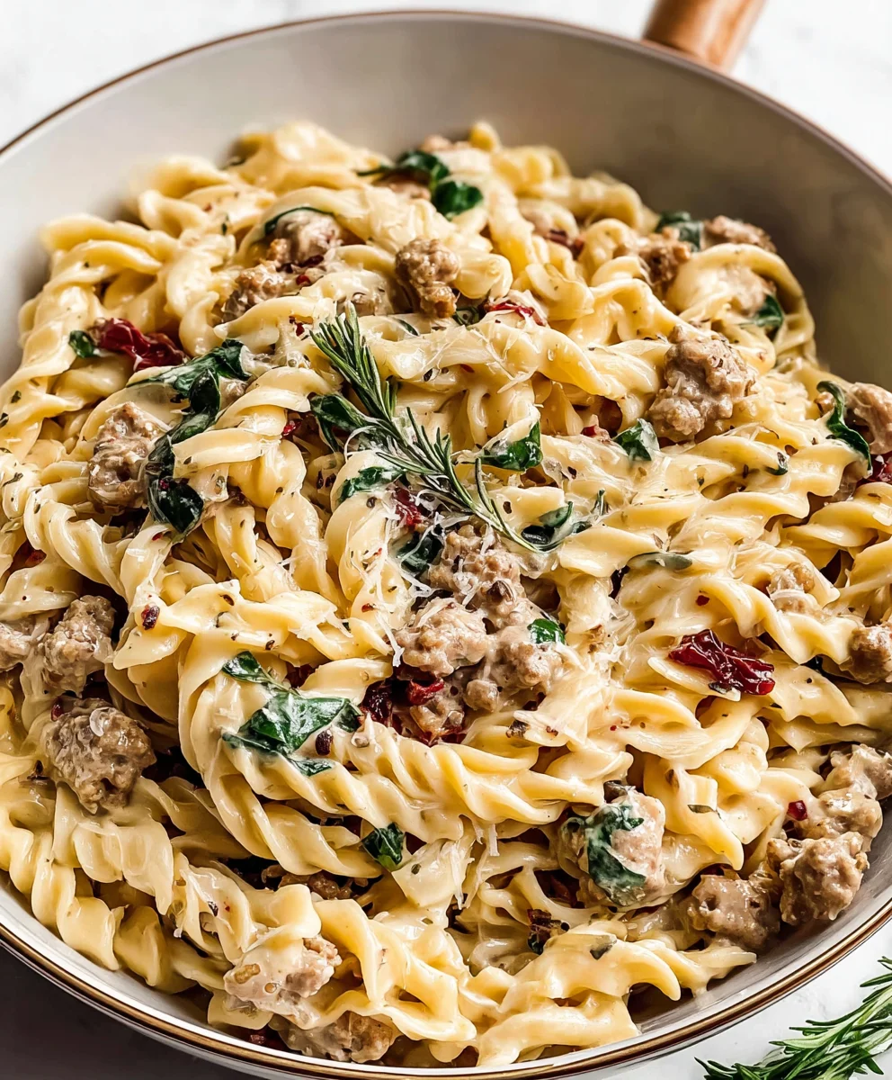 Pâtes Crémeuses Toscane, Saucisse de Bœuf Irrésistible