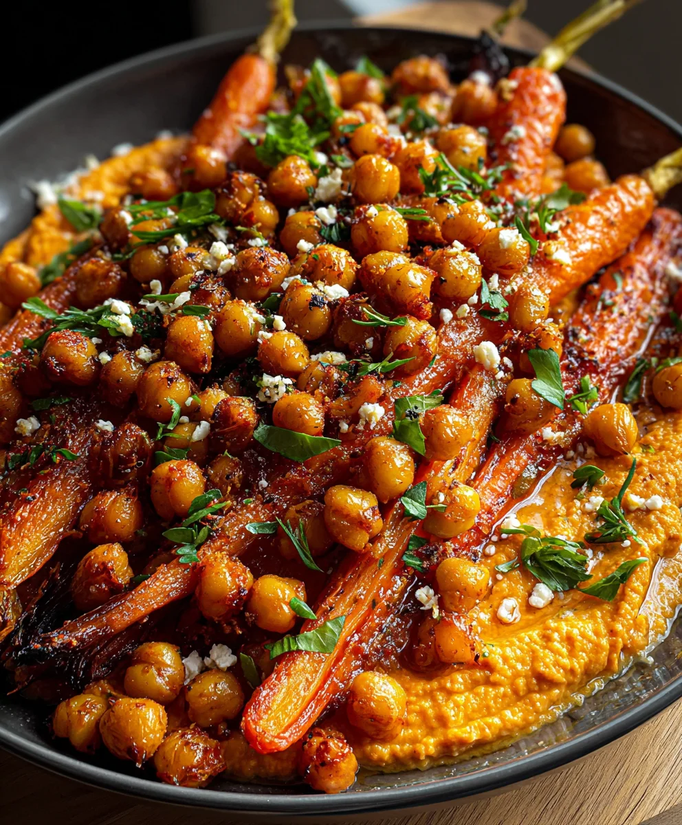 Carottes Harissa & Pois Chiches Croustillants Recette Facile