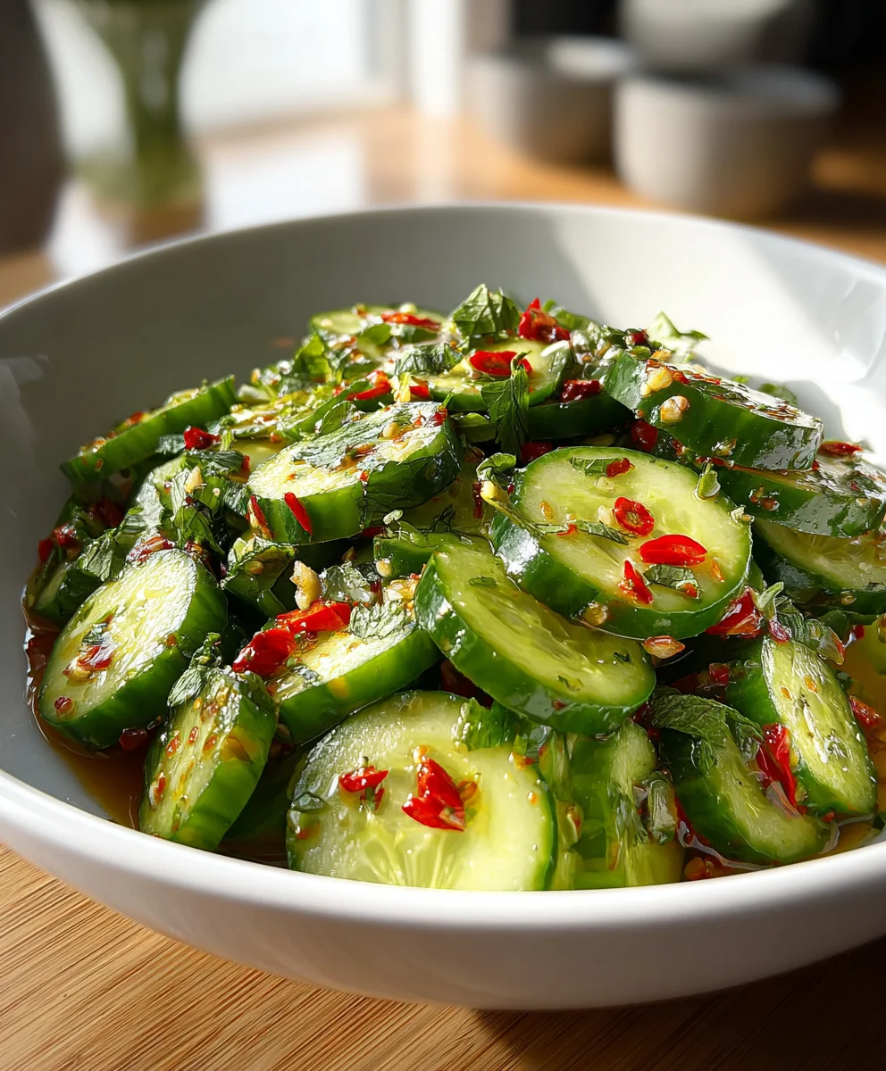 Recette rapide : Salade de concombres épicée et rafraîchissante