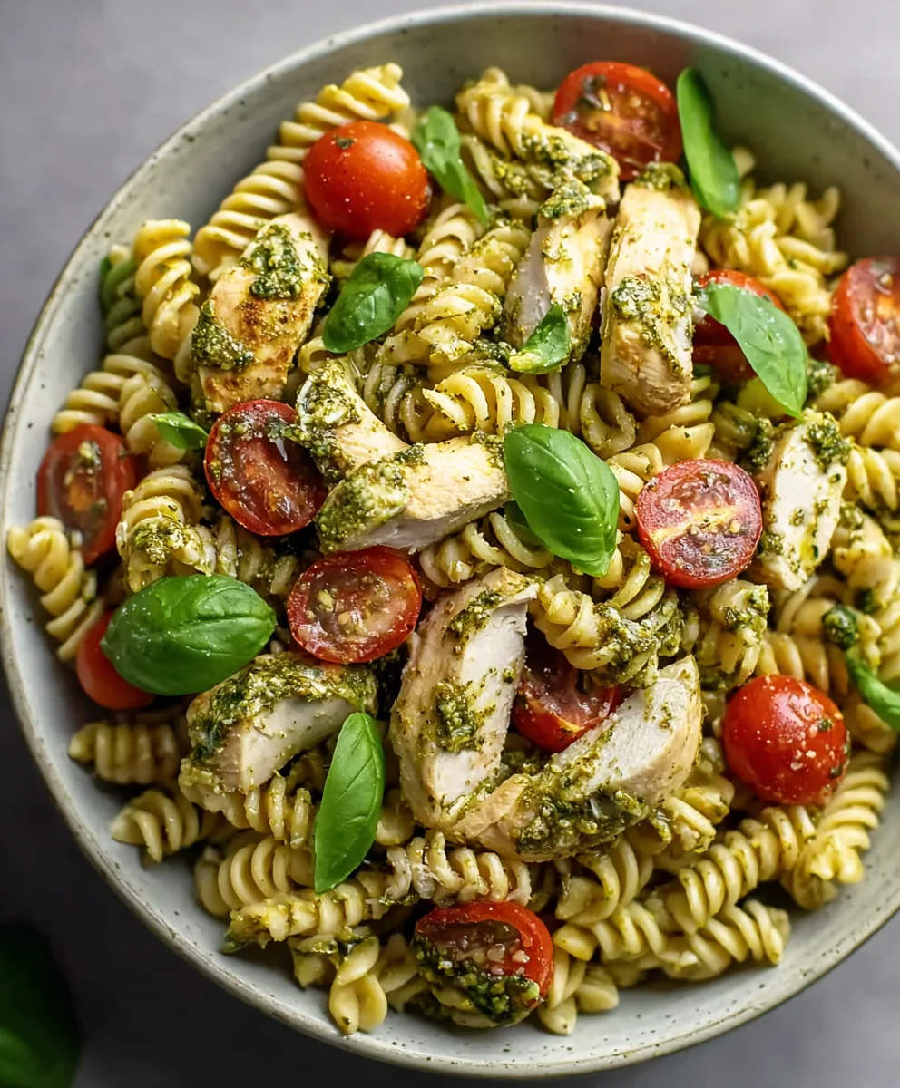 Salade de Pâtes au Poulet Pesto Facile et Délicieuse