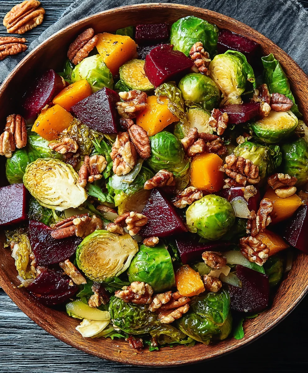 Salade d'Automne Douillette : Choux de Bruxelles & Betteraves