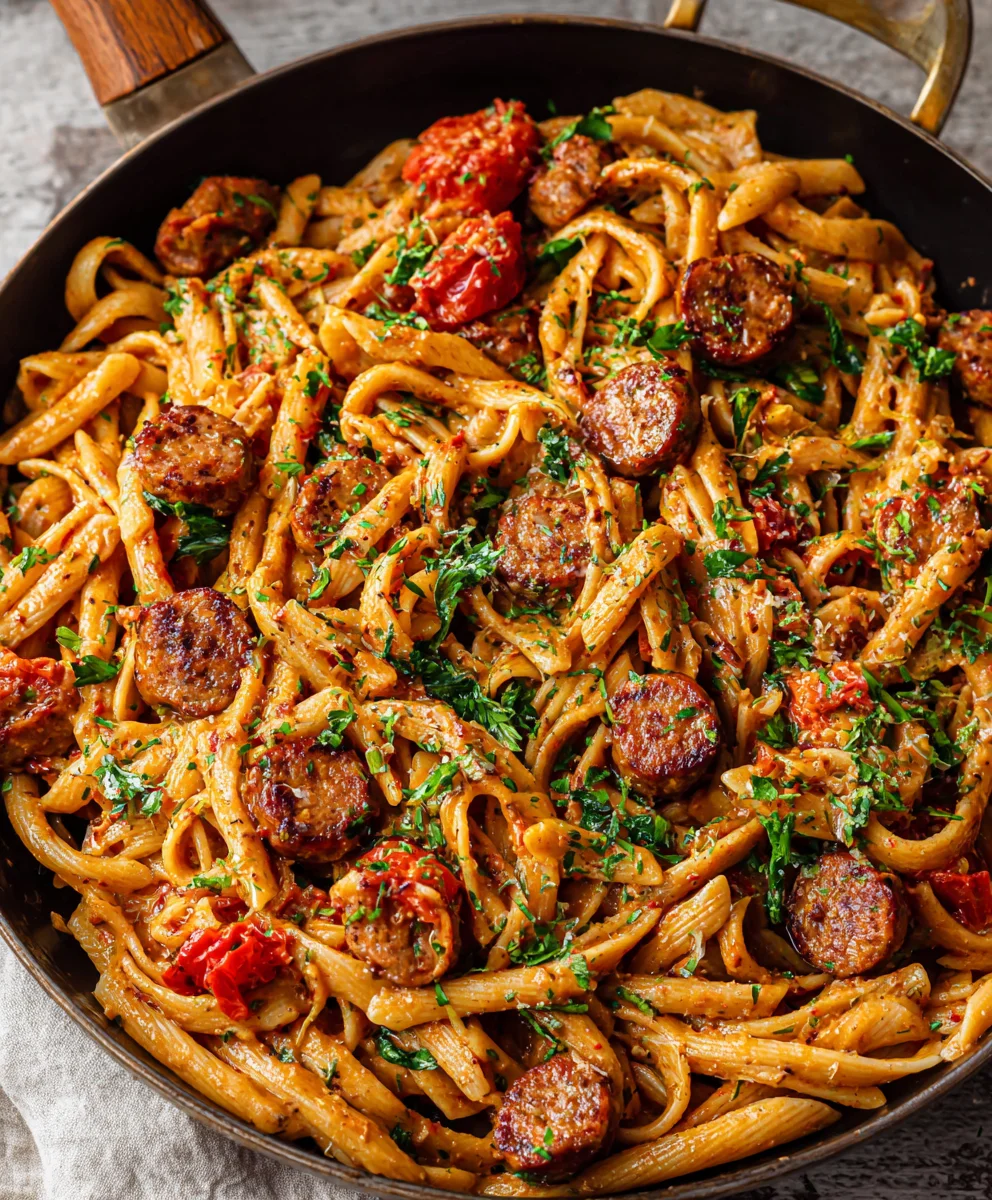 Recette Pâtes Saucisse de Bœuf Cajun Facile et Délicieuse