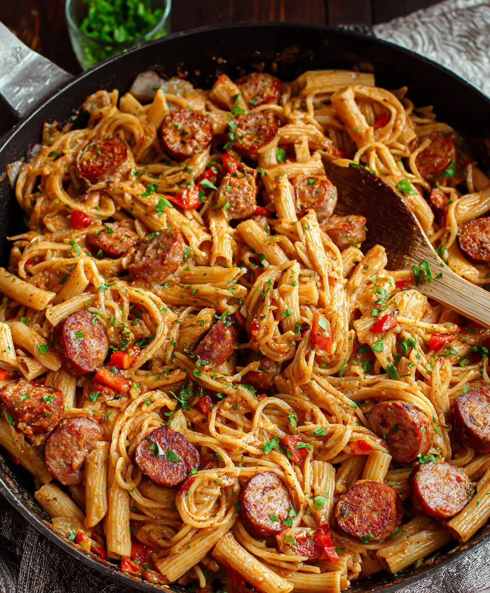 Pâtes Crémeuses & Épicées Saucisse de Bœuf Cajun Express