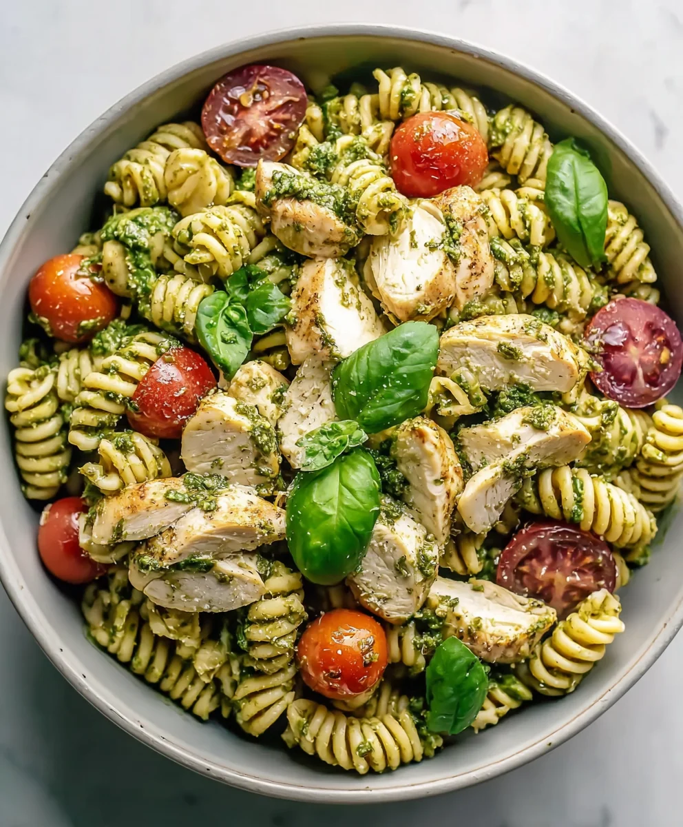 Salade Pâtes Poulet Pesto Facile Min