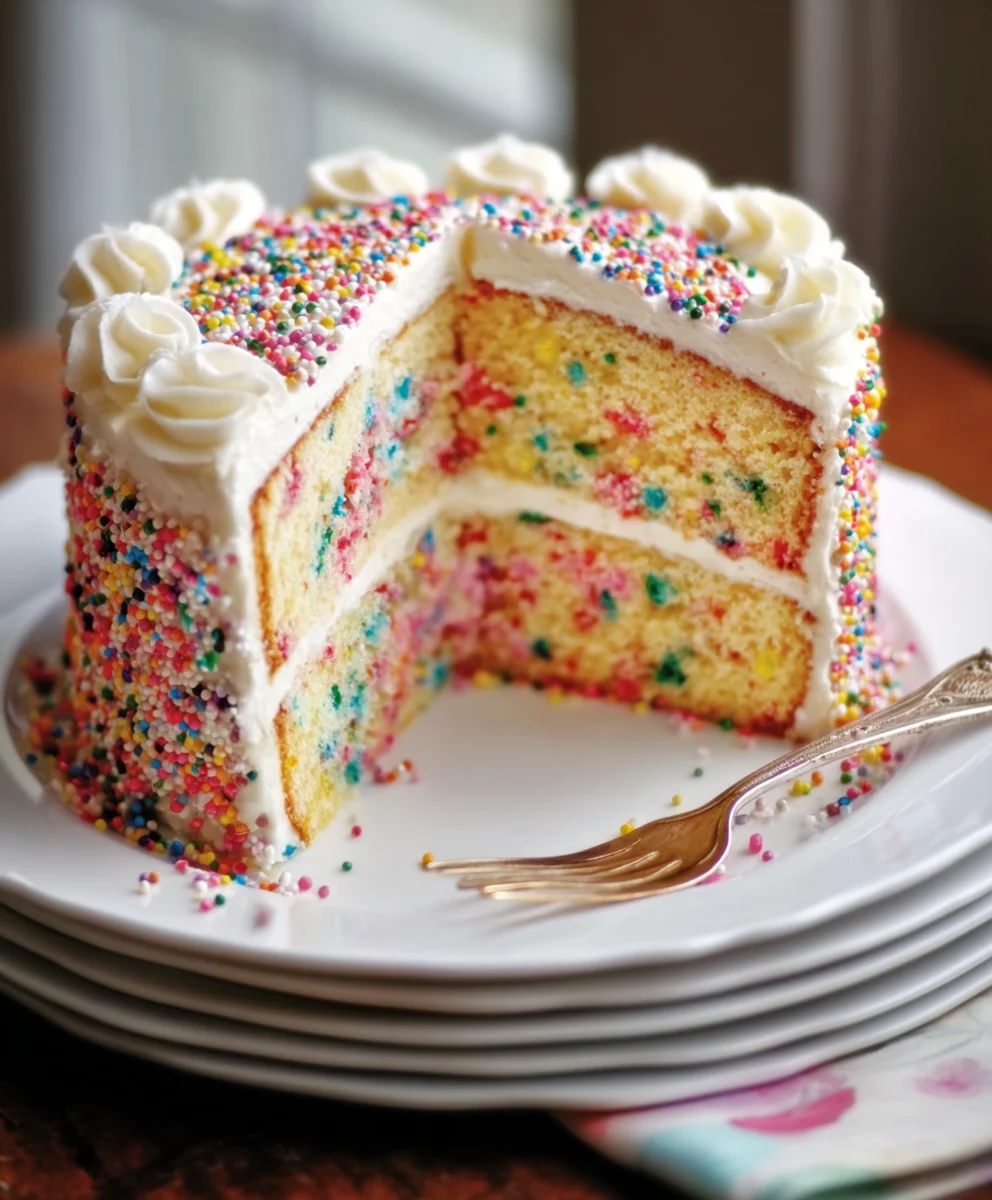Gâteau Funfetti Moelleux aux Sprinkles Colorés